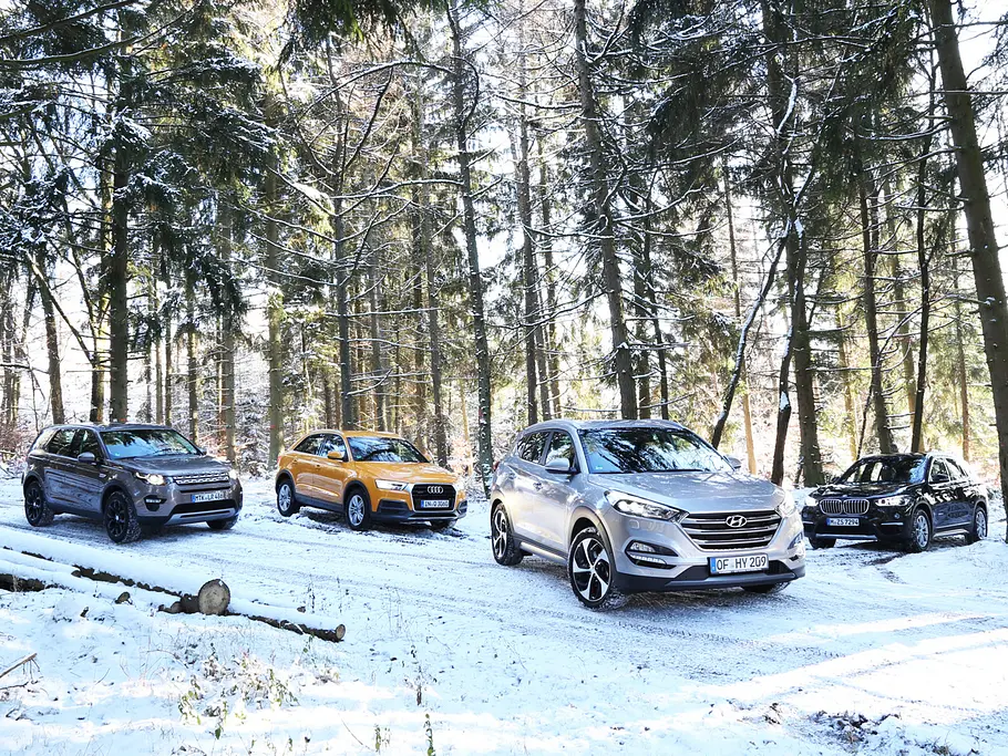 Vergleich: Hyundai Tucson gegen SUV-Konkurrenz Audi/BMW/Land Rover/Hyundai: Vergleich
