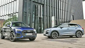Audi Q5 40 TDI quattro/Audi Q4 e-tron 50 quattro - Foto: Zbigniew Mazar Audi Q5 40 TDI quattro/Audi Q4 e-tron 50 quattro - Foto: Zbigniew Mazar