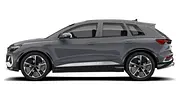 Der Audi Q4 e-tron steht vor weißem Hintergrund, von links fotografiert. - Foto: Carwow