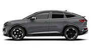 Der Audi Q4 Sportback e-tron steht vor weißem Hintergrund, von links fotografiert. - Foto: Carwow