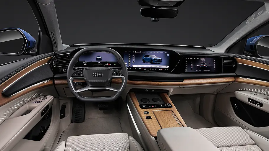 Audi Q7 (2026) Blick auf die Armaturen im Innenraum des Audi Q7 (2026).