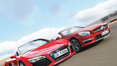 Audi R8 V10 Spyder Mercedes SL 63 AMG Bilder technische Daten Markenvergleich