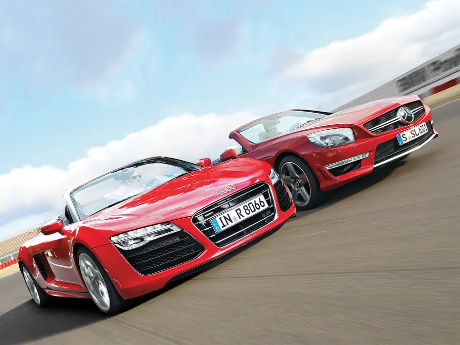 Audi R8 V10 Spyder Mercedes SL 63 AMG Bilder technische Daten Markenvergleich