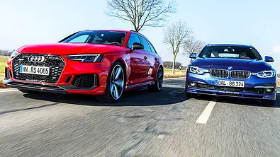 Audi RS 4 Avant, BMW Alpina B3 S Biturbo Touring Allrad - Foto: Frank Ratering