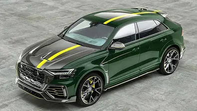 Audi RS Q8 von Mansory; stehend und von schräg vorne fotografiert. - Foto: Mansory