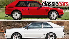 Lancia Delta S4 Stradale und Audi Sport quattro stehend seitlich - Foto: RM Sothebys