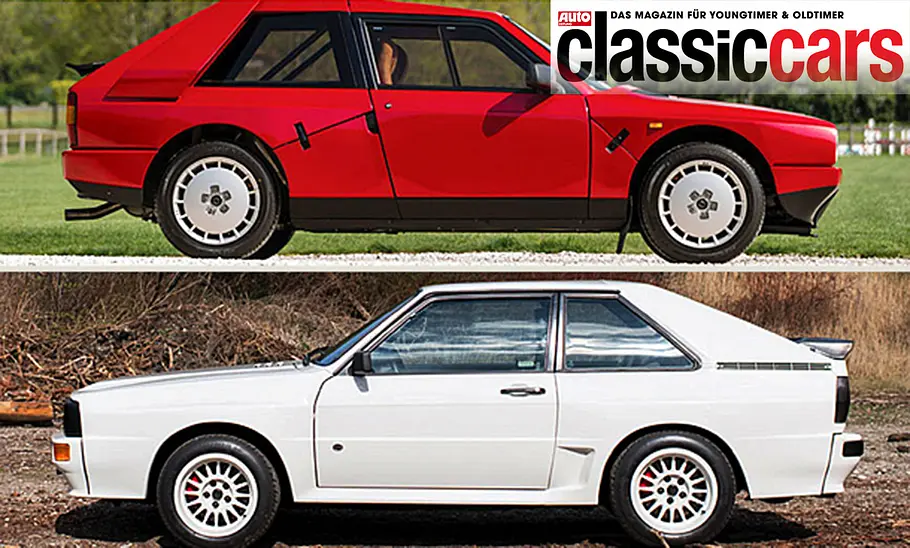 Lancia Delta S4 Stradale/Audi Sport quattro Lancia Delta S4 Stradale und Audi Sport quattro stehend seitlich