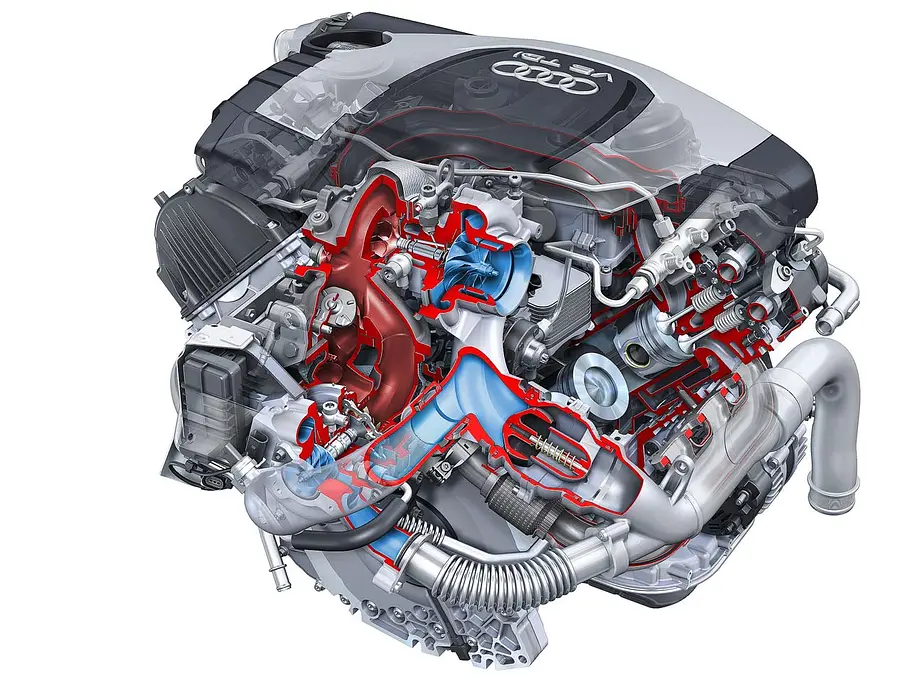 Audi 3.0 TDI Biturbo Schnittbild V6 TDI Biturbo mit 313 PS