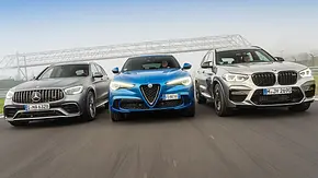Alfa Romeo Stelvio Quadrifoglio/BMW X3 M Competition/Mercedes-AMG GLC 63 S - Foto: Aleksander Perkovic Alfa Romeo Stelvio Quadrifoglio/BMW X3 M Competition/Mercedes-AMG GLC 63 S - Foto: Aleksander Perkovic