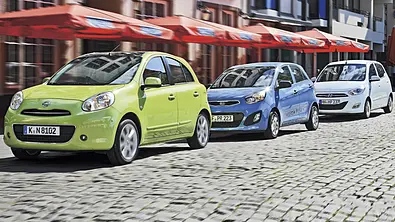 Hyundai i10, Kia Picanto, Nissan Micra: Drei günstige Kleinwagen im Test