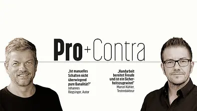 Auslaufmodelle Schaltgetriebe: Unser Pro & Contra von Johannes Riegsinger (links) und Marcel Kühler. - Foto: AUTO ZEITUNG
