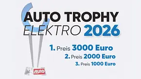 Auto Trophy Elektro 2026 und die Preise aufgelistet. - Foto: AUTO ZEITUNG