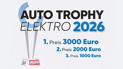 Auto Trophy Elektro 2026 und die Preise aufgelistet. - Foto: AUTO ZEITUNG