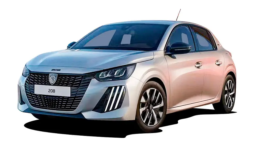 Der Peugeot 208 fotografiert von schräg vorne.