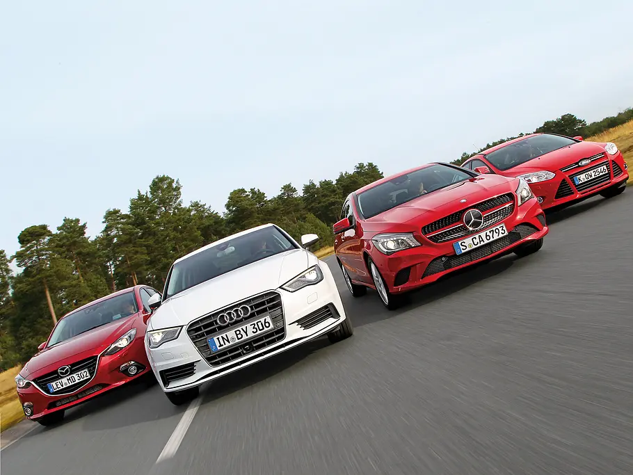 Audi A3, Ford Focus, Mazda 3, Mercedes CLA - Kompakte Limousinen im Test