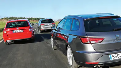 Seat Leon ST vs. VW Golf Variant & Skoda Octavia Combi - Foto: Jürgen Zerha