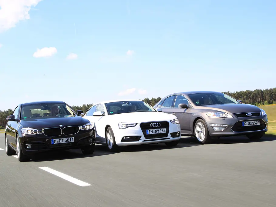 Mittelklasse-Vergleichstest 2013: BMW 3er GT, Audi A5 Sportback, Ford Mondeo