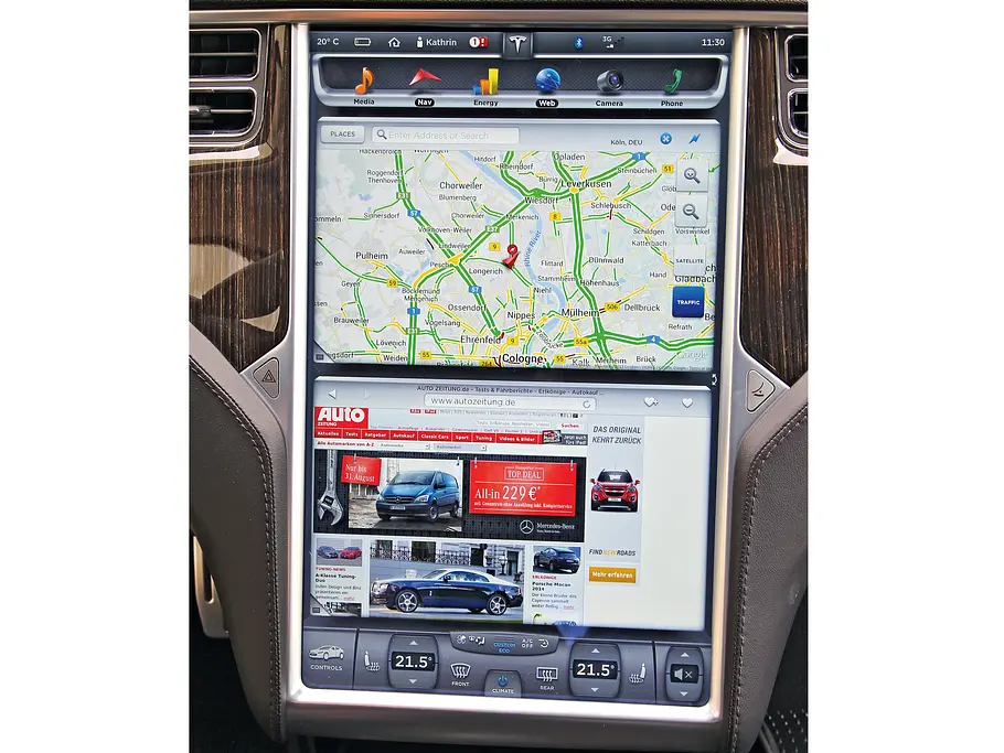Tesla Model S Performance Bilder Tesla Model S Performance 2013 Elektro Luxuslimousine Einzeltest Touchscreen