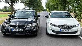 BMW 320e/Peugeot 508 Hybrid 225 e-EAT8 - Foto: Frank Ratering BMW 320e/Peugeot 508 Hybrid 225 e-EAT8 - Foto: Frank Ratering