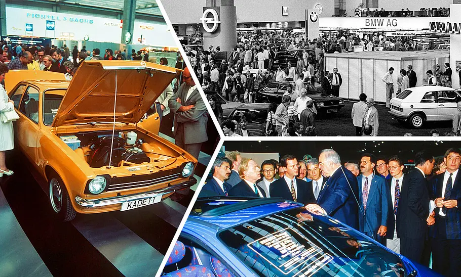 IAA 1973, 1983 und 1993 Kollage mit Eindrücken der IAA 1973, 1983 und 1993.