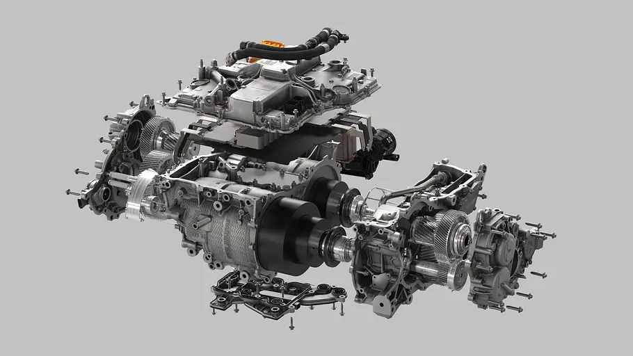 BMW M ElectrifiedE-Drive Unit Das Bild zeigt den Elektromotor der BMW M GmbH.