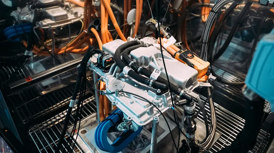 Elektrische Antriebseinheit Das Bild zeigt einen Entwicklungsstand für E-Motoren bei der M GmbH.