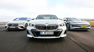 Mercedes EQE/BMW i5/Lucid Air - Foto: Daniela Loof
