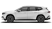 Der BMW iX3 steht vor weißem Hintergrund, von links fotografiert. - Foto: Carwow
