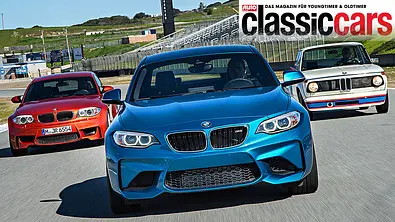 BMW M2, 1er M und 2002 Turbo fahrend von vorne - Foto: BMW