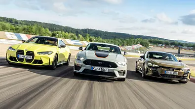 BMW M4 Competition/Ford Mustang Mach 1/Audi RS e-tron GT - Foto: Aleksander Perkovic