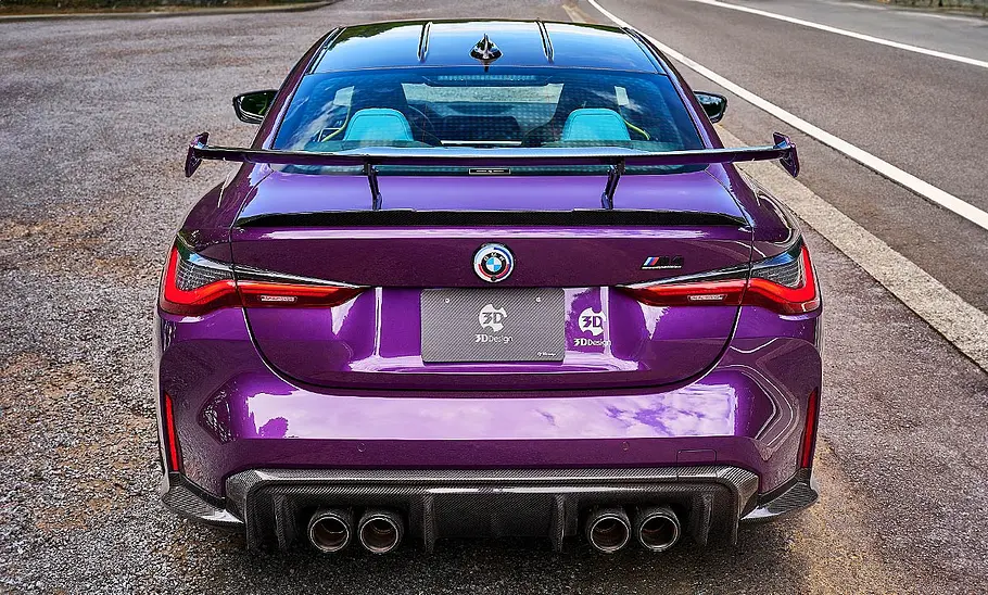 BMW M4 (G82) von 3D Design; stehend, Außenansicht; getunter Sportwagen; Hecksicht