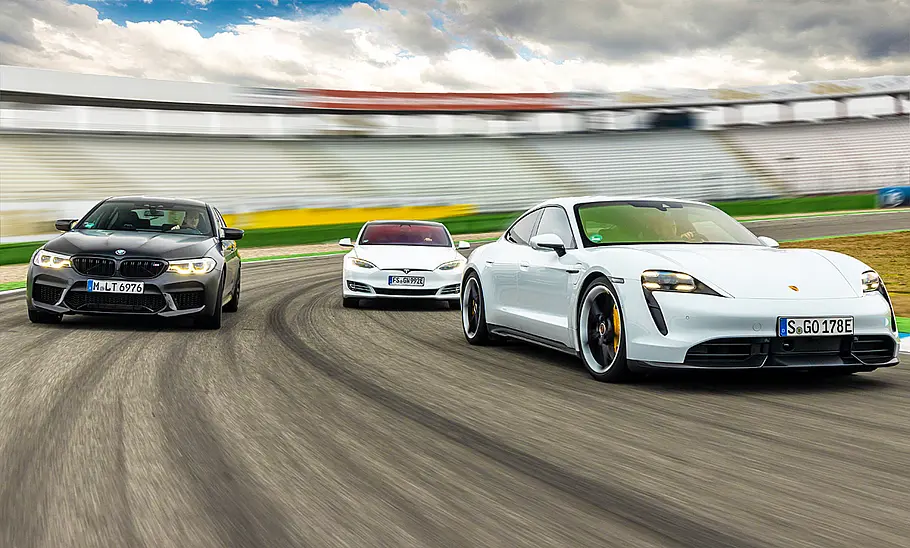 BMW M5 Competition/Tesla Model S Performance/Porsche Taycan Turbo S BMW M5 Competition/Tesla Model S Performance/Porsche Taycan Turbo S