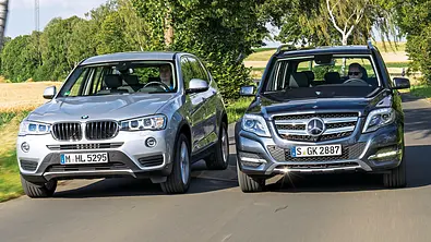 BMW X3 xDrive20d Mercedes GLK 220 CDI 4Matic Mittelklasse-SUV Diesel Vierzylinder Markenvergleich Test - Foto: AUTO ZEITUNG