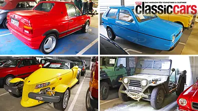 Collage mit den verrücktesten Parkhaus-Funden der Bremen Classic Motorshow 2026 - Foto: Thomas Pfahl