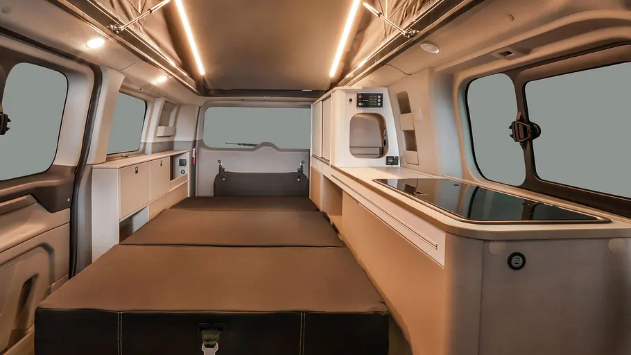Bürstner B66 Urban Camper Der Wohnraum des Bürstner B66 Urban Camper im Bettumbau.
