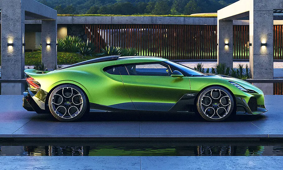 Blick von der Seite auf den Bugatti Brouillard (2025).