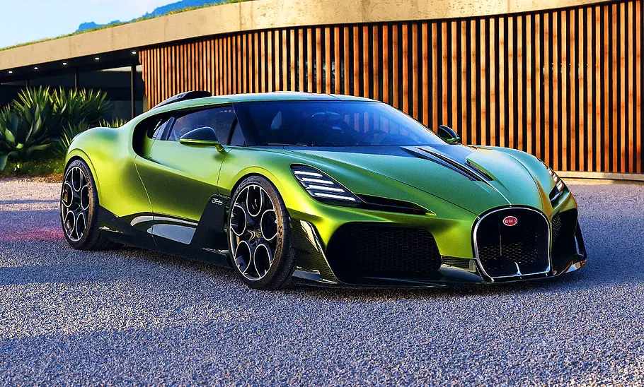 Blick von schräg vorne auf den Bugatti Brouillard (2025).