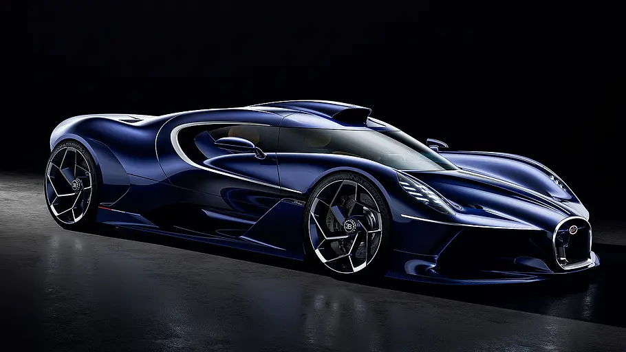 Blick von schräg vorne auf den Bugatti Destrier (2026).