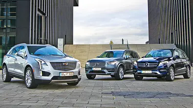Cadillac XT5 3.6 V6 AWD, Volvo XC 90 T6 AWD, Mercedes GLE 400 4Matic - Foto: Daniela Loof