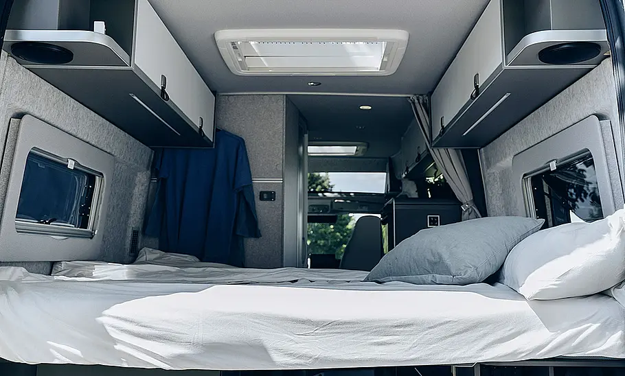 Ansicht der Einzelbetten des Hymer Yosemite