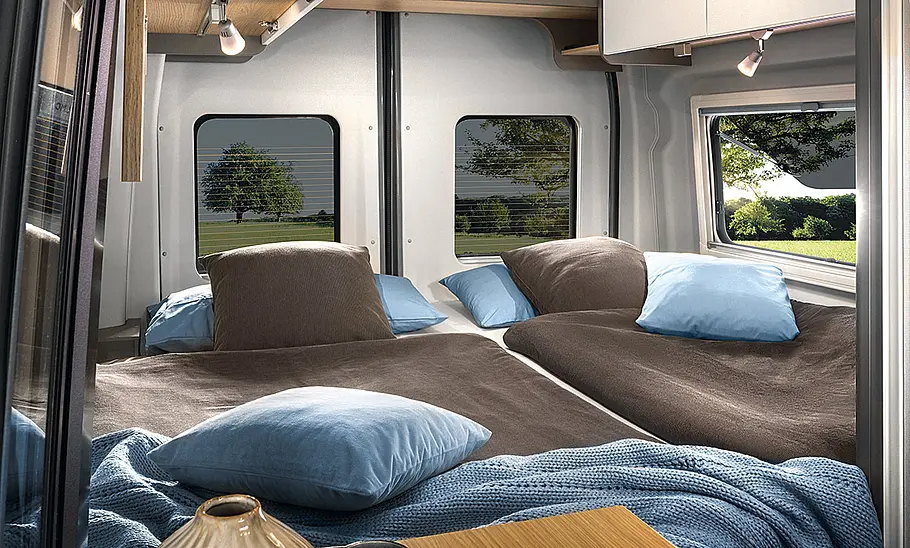 Ansicht der Einzelbetten des LMC Ford-Innovan 592