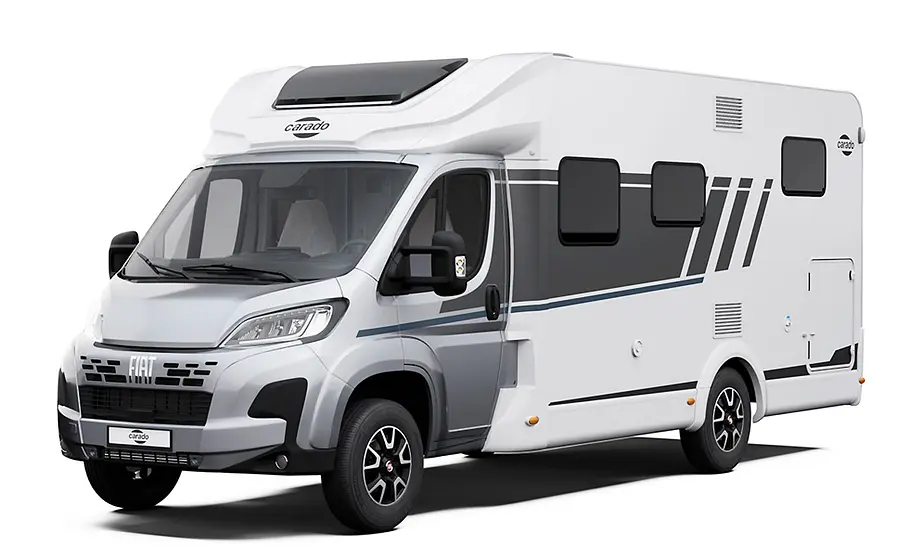 Die Studioaufnahme zeigt den Carado T328 (2025) von schräg vorne.