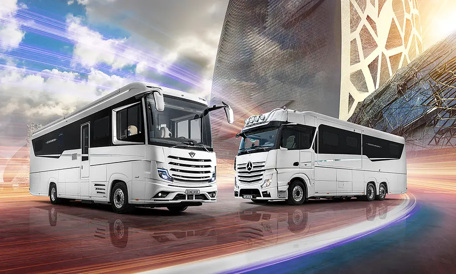 Zwei Concorde Centurion 1200 GSI (2024), Ansicht auf beide Fahrzeuge.