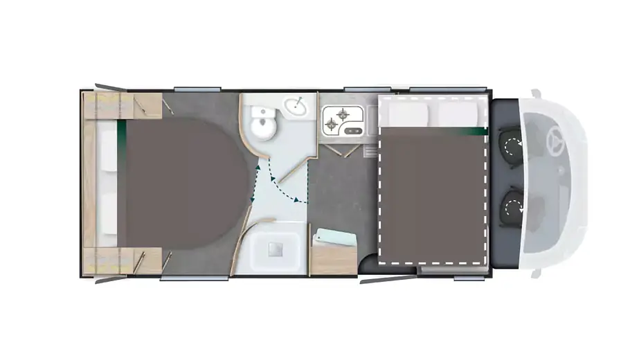 Grundriss des Challenger 3048.