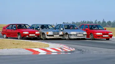 Citroën BX GTi 16V/Mercedes 190 E 2.3-16/Peugeot 405 MI 16/Renault 21 2L Turbo - Foto: AUTO ZEITUNG Citroën BX GTi 16V/Mercedes 190 E 2.3-16/Peugeot 405 MI 16/Renault 21 2L Turbo - Foto: AUTO ZEITUNG