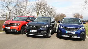 Citroën C5 Aircross PureTech 180/Opel Grandland X 1.6 Direct Injection Turbo/Peugeot 3008 PureTech 180 - Foto: Daniela Loof Citroën C5 Aircross PureTech 180/Opel Grandland X 1.6 Direct Injection Turbo/Peugeot 3008 PureTech 180 - Foto: Daniela Loof