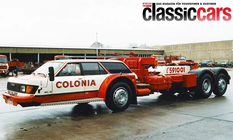 Das Colonia Schnibbelmobil statisch von schräg vorne fotografiert.