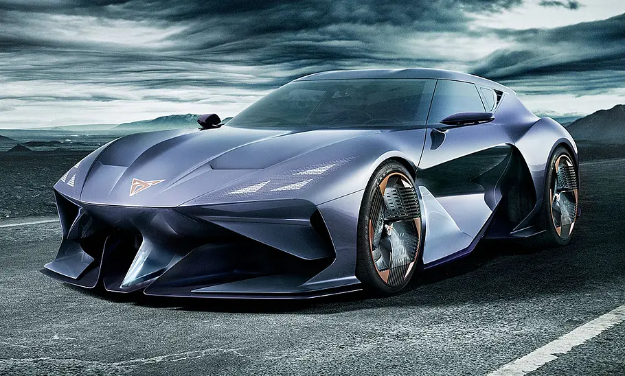 Cupra Dark Rebel (2023) Der Cupra Dark Rebel (2023) stehend von vorne.