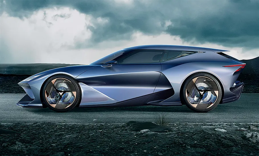 Cupra Dark Rebel (2023) Der Cupra Dark Rebel (2023) stehend seitlich.