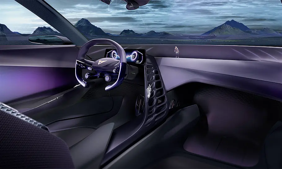 Das Cockpit des Cupra Dark Rebel (2023).